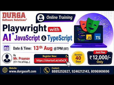 Playwright with AI JavaScript & TypeScript Online Training @ DURGASOFT