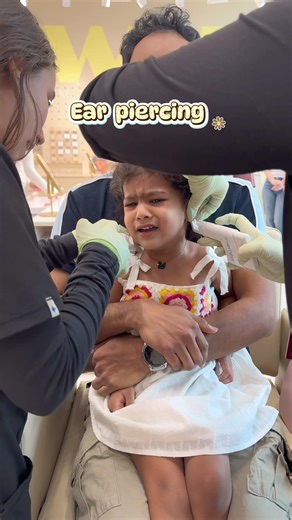 My Baby Girl’s First Ear Piercing 😭💖 #earpiercing #shorts #earrings #emotional #smilesandmiles