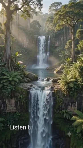 Let the sound of this AI waterfall wash over you 🌊✨ #shorts #aigenerated #relaxation