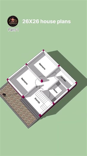 26x26 house plans | 26x26 small house plans 🏡 # #erarman #smallhouse #home #architecture #houseplan