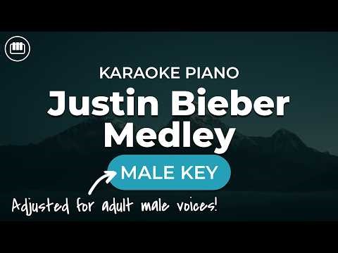 Justin Bieber Medley (Male Key - HD Piano Karaoke with Lyrics) | Coachella songs in piano!