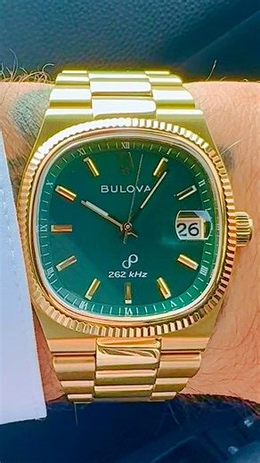 Elegant green and gold watch. Check out the Super Seville. It’s a great watch. #bulovawatch #bulova