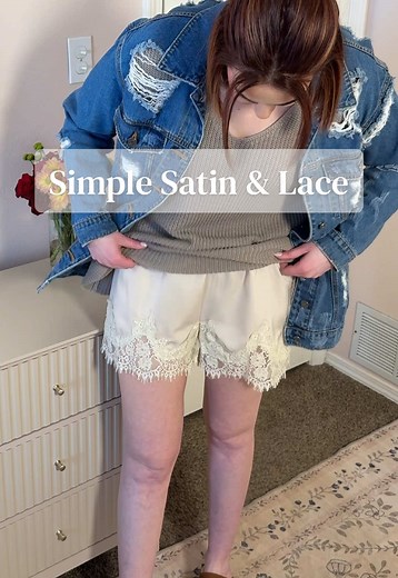 Stylish Lace and Satin Shorts for Spring
