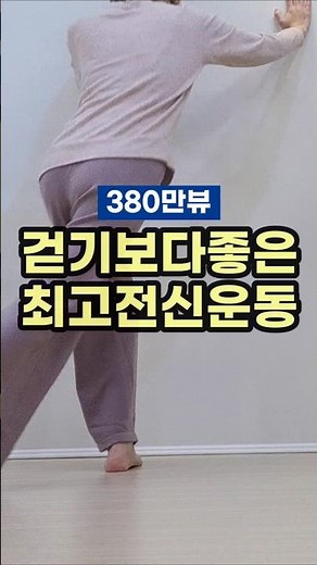 380만뷰. 걷기보다 좋은 최고의 전신 운동 (벽 플랭크 크로스 런지 스쿼트 효과)