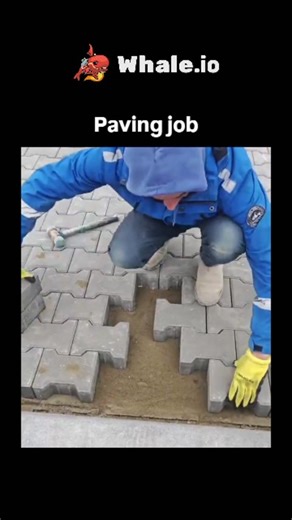 TrueReel on Instagram: "The video captures a worker methodically placing and tapping interlocking concrete pavers into a sand base on a driveway, using a rubber mallet for level alignment and a tight pattern fit. - This standard technique, as outlined in guides from the Interlocking Concrete Pavement Institute, promotes even load distribution and water drainage to minimize long-term settling. - High engagement stems from the satisfying, ASMR-like precision of the craftsmanship, with replies deba