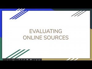 Evaluating Sources
