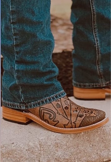 Royal Flush Hand-Tooled Rustic Cowboy Boots