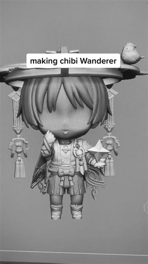 Creating Chibi Wanderer Figure | Genshin Impact 3D Printing Process