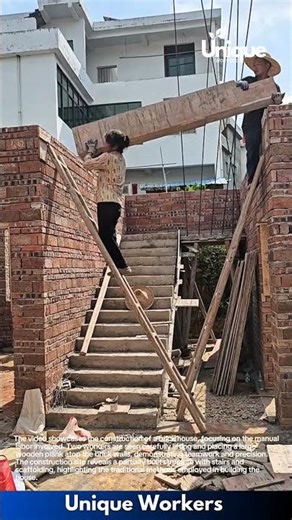 Brick House Construction: Manual Labor and Teamwork