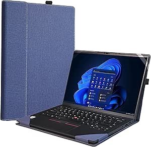Laptop Cover for Lenovo ThinkPad X1 Carbon Gen 12| X1 2-in-1 Gen 9| HP Envy X360 14-FA 14z-FA |14-fc 14t-fc |Spectre x360 2-in-1 14-EU 14t-EU All-Inclusive 14" PU Leather Inner Pocket Cover(Blue)