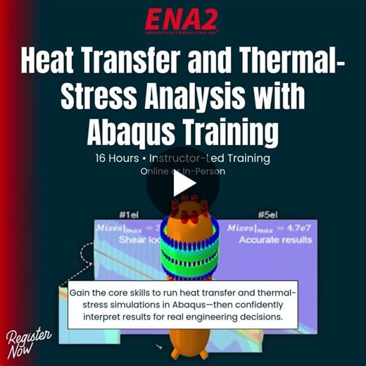 #abaqus #fea #heattransfer #thermalstress #cae #mechanicalengineering #simulation #engineeringtraining | ENA2 Innovative Consulting Inc.