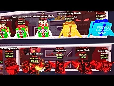 Opening 2 bases full of lucky blocks(new corrupt mutation and recently removed festive lucky blocks)