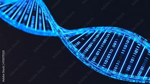 DNA 3D animation, Science and medicine concepts, Binary DNA molecule, Technology Background