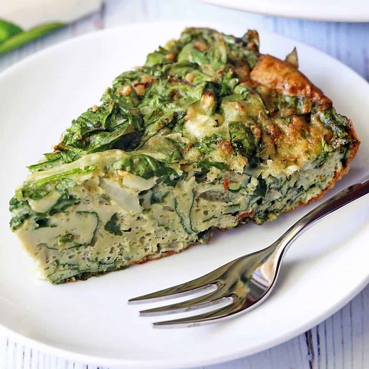 Spinach Frittata with Onions and Parmesan - Healthy Recipes Blog