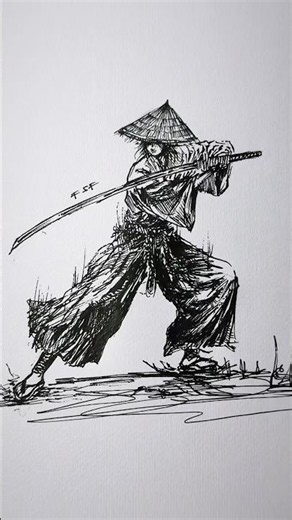 Speed drawing StickMan Samurai #art #shots #drawing