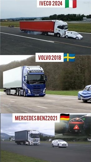 Smart Brake Test ⚠️ Volvo 2018 vs Mercedes 2021 vs Iveco 2024
