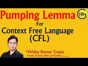 Pumping Lemma for Context Free Language | Example.