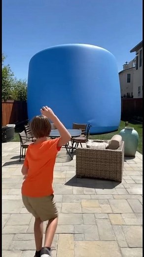 3-Meter Pool EXPLODES! Stone Throw Triggers Backyard Tsunami! 🌊