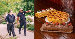 Police officers responding to 911 call show up at caller's doorstep with treats for heartwarming reason