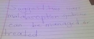 Suggest two ways malabsorption syndrome can be managed or treat... | Filo