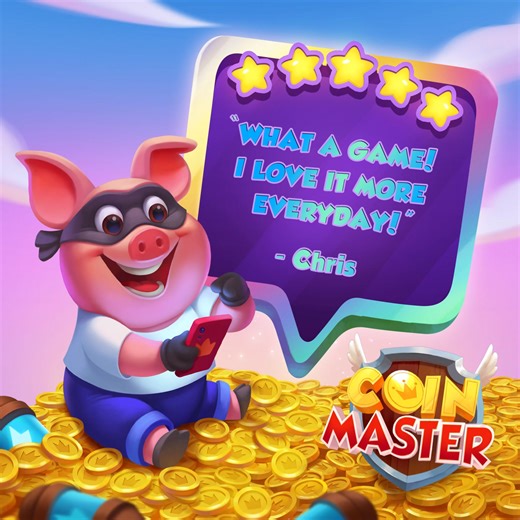 Thanks for the AMAZING review, Chris! 😍 We LOVE hearing what you think of COIN MASTER! 𝐋𝐄𝐀𝐕𝐄 𝐀 𝐑𝐄𝐕𝐈𝐄𝐖 𝐍𝐎𝐖! ⭐️ --> https://coin-master.co/RVfb | Coin Master
