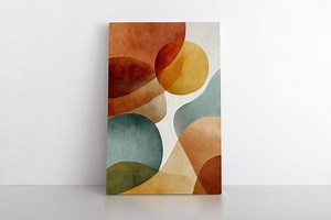 Abstract Geometric Wall Art Print, Shapes in Terracotta Sage Teal and Mustard, Modern Minimalist Canvas Home Decor - Etsy Canada
