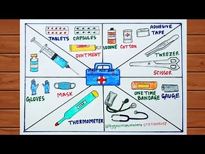 How to Draw First Aid Box Drawing / First Aid Kit Drawing With Colour