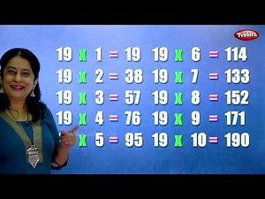 Table of 19 in English | 19 Table | Multiplication Tables English | Learning Video | Pebbles Rhymes
