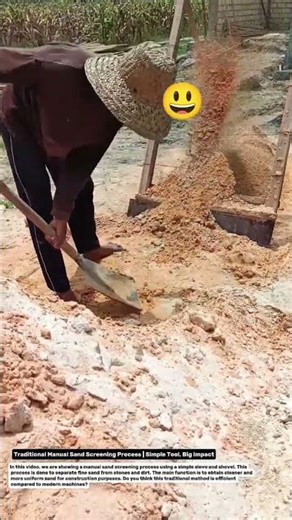 Traditional Manual Sand Screening Process | Simple Tool, Big Impact.