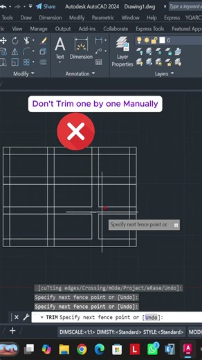 Stop Trimming Manually! AutoCAD Fast Trim Using YQArch