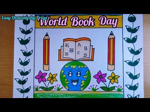 World Book Day Drawing / World Book Day Poster Drawing / How To Draw Book Day Drawing / Reading Day