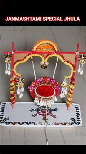 Janmashtami Jhula Making At Home #howtomake #decoration #diy #craft @NeelamCreativeCorner