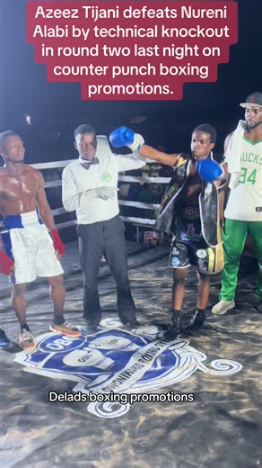 Azeez Tijani Claims Victory by Technical Knockout in Round Two