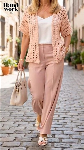 One-piece crochet cardigan that looks elegant