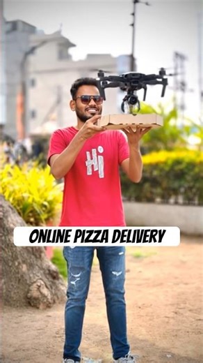 Online pizza delivery 📦 #trending #shortvideo #shors #minivlog #pizza #onlineshopping #drone #vlog