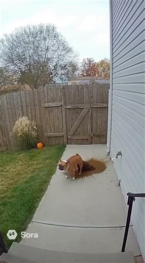 "A dog has crazy diarrhea that when he poops, an explosion is caught on a ring camera#viral#shorts