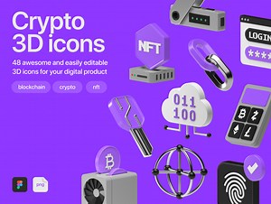 Crypto 3D icons
