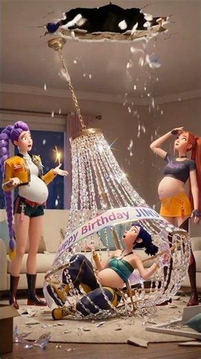 Kpop Demon Hunters but they're pregnant: Jinu's Birthday Disaster! 🎂💥 #kpopdemonhunters