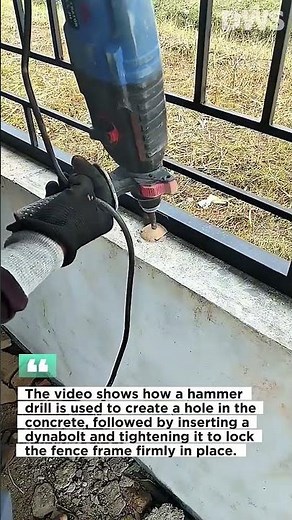 Secure Fence Installation Using Hammer Drill and Dynabolt Anchor