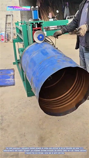 Efficient and Safe Cutting of Used Hydraulic Oil Barrels