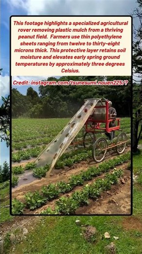Efficient Machine Removes Plastic Mulch From Peanut Fields
