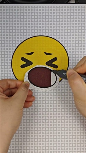 用贴纸形式模拟emoji呕吐表情包 贴纸拼画diy 解压助眠声控asmr #shorts #art #sticker