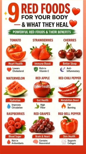 9 Red Foods That Can Transform Your Health ❤️🍅 | Amazing Health Benefits #Shorts
