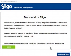 Instalación empresa demo - Portal de Clientes Siigo Software Contable y Administrativo