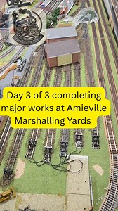 Day 3 of 3 completing major works at Amieville Marshalling Yards. I am so happy with the recycled track and Ballast #granddadstrains #redearthvalleyrailway #hoscale #modelrailway #modeltrains | Granddad's Trains David