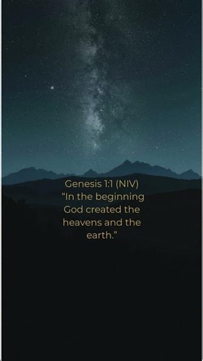Genesis 1:1 NIV – In the Beginning God Created
