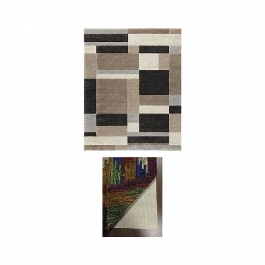 Bazaar Multi-Colored Geometric Area Rug - 8 ft. x 10 ft. with Deluxe 8 ft. x 10 ft. Rug Gripper Pad - The Home Depot