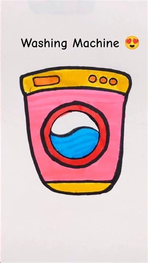 How to draw Washing Machine 😍 | #kids #cute #viral
