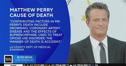 Matthew Perry's cause of death released; ruled accidental