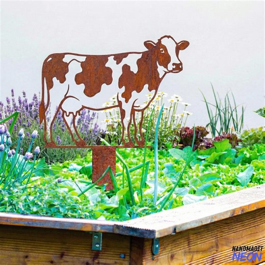 Personalized Cow Rusty Metal Stake, Custom Rustic Cow Stake Metal Sign, Gift for Farmer or Cow Lover, Farmhouse Outdoor Decor - Etsy